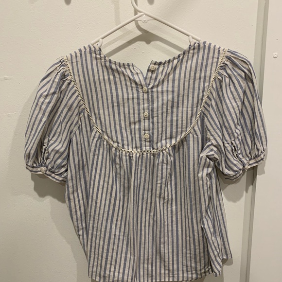 Madewell Yoked Puff Sleeve in Stripe - Picture 3 of 3